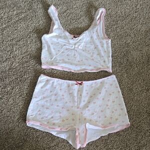 Asos Design Women's Pink Floral Sleepwear Set Size 10